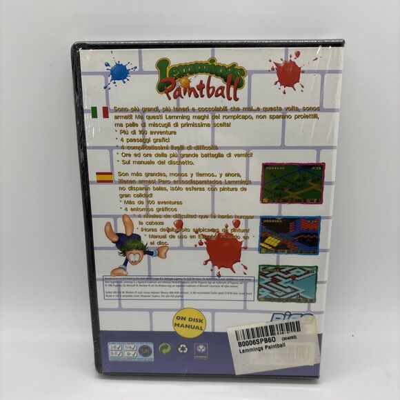 Lemmings Paintball (1996) PC CD-ROM, Windows 95/98 - NEW/SEALED - Picture 2 of 7